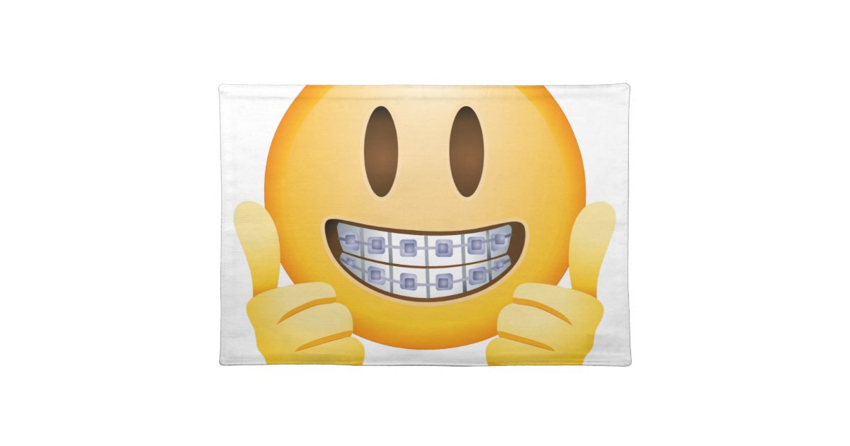 Geeky Braces Emoji Placemat Zazzle