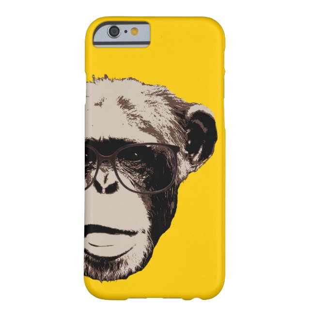 Geeky Chimp in Glasses Yellow iPhone 6 case (Back)