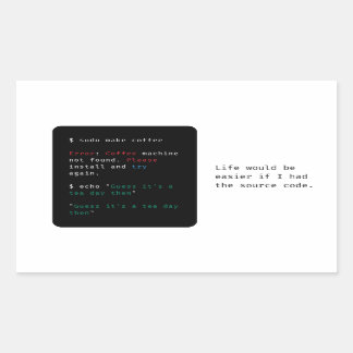 Geeky Computer Command  Rectangular Sticker