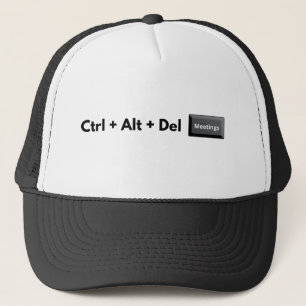 Geeky Control Alt Del Meetings Trucker Hat