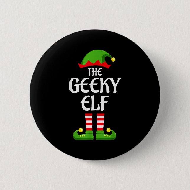 Geeky Elf Family Matching Group Christmas Geek  6 Cm Round Badge (Front)
