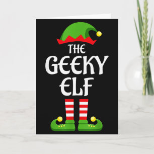 Geeky Elf Family Matching Group Christmas Geek  Card