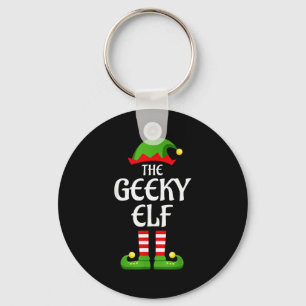 Geeky Elf Family Matching Group Christmas Geek  Key Ring