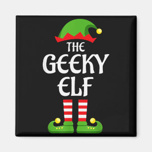Geeky Elf Family Matching Group Christmas Geek  Magnet