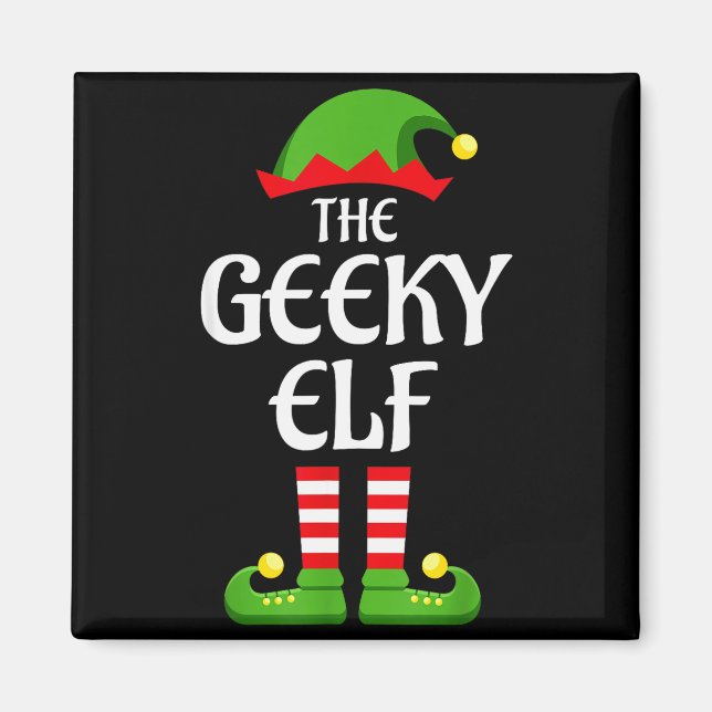 Geeky Elf Family Matching Group Christmas Geek  Magnet (Front)