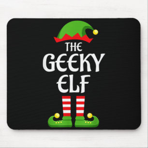 Geeky Elf Family Matching Group Christmas Geek Mouse Mat