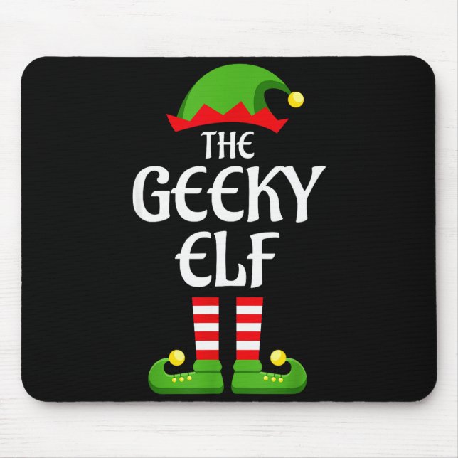 Geeky Elf Family Matching Group Christmas Geek  Mouse Mat (Front)