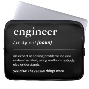 Geeky Engineering Gift Engineer Definition Modern Laptop Sleeve