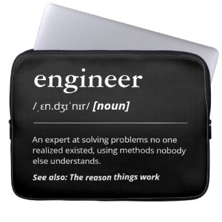 Geeky Engineering Gift Engineer Definition Modern Laptop Sleeve