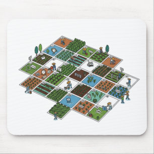 Geeky Farming Grid – Agriculture Meets AI Mouse Mouse Mat