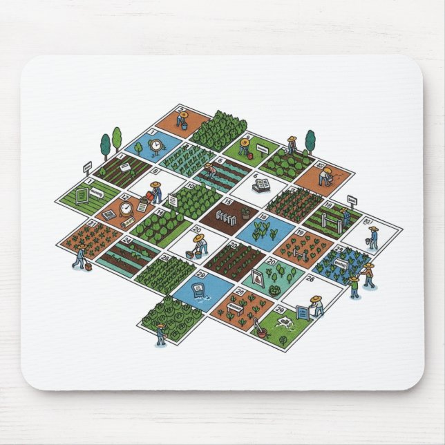 Geeky Farming Grid – Agriculture Meets AI Mouse  Mouse Mat (Front)