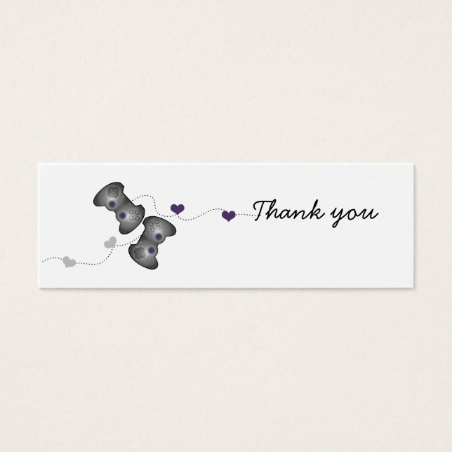 Geeky Gamer Thank You Mini Cards (Silver/Purple) (Front)