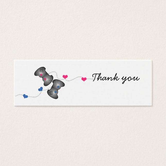Geeky Gamer Wedding Thank You Mini Cards (Front)