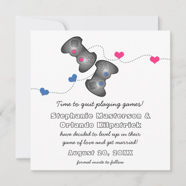 Geeky Gamers Save the Date Announcement (Front)