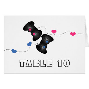 Geeky Gamers Table Number Card Dark (Blue/Pink)