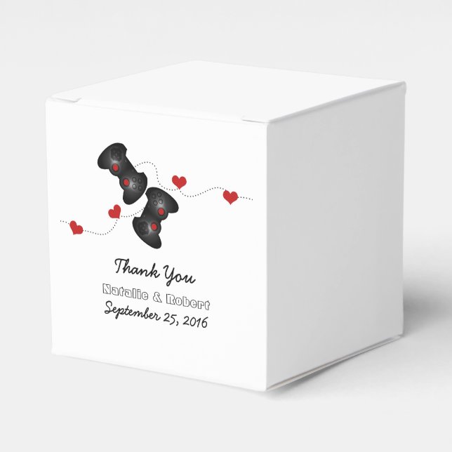 Geeky Gamers Wedding Favour Boxes Dark (Front Side)