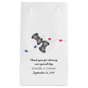 Geeky Gamers Wedding Gift Bag Pink Blue