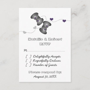 Geeky Gamers Wedding Response Card (Silver/Purple)