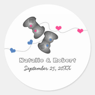 Geeky Gamers Wedding Stickers