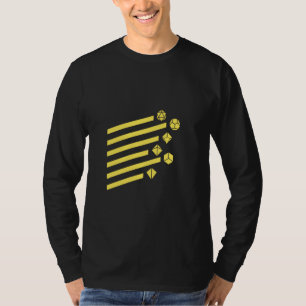 Geeky Geometric Yellow Polyhedral D20 Dice Set T-Shirt
