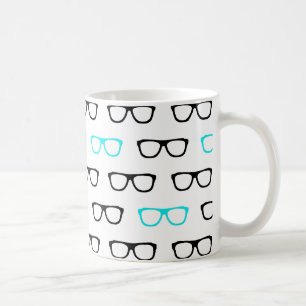 geeky glasses blue geek coffee mug