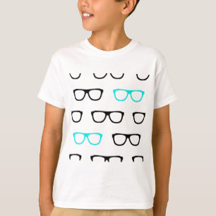 geeky glasses blue geek T-Shirt
