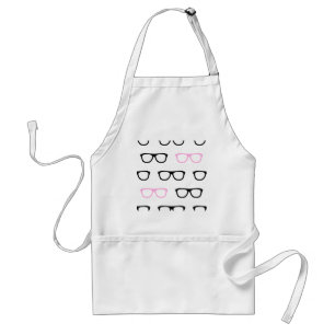 geeky glasses pink geek standard apron