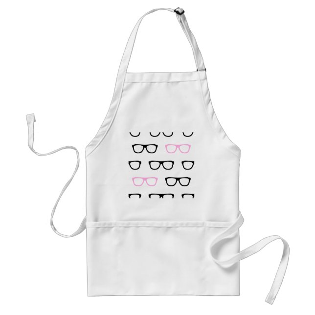 geeky glasses pink geek standard apron (Front)
