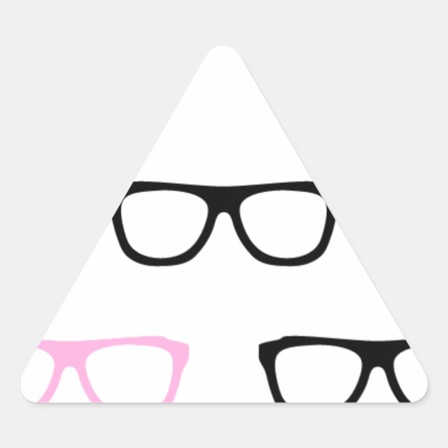 geeky glasses pink geek triangle sticker (Front)