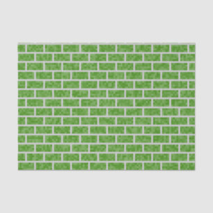 Geeky Green 8-Bit Graphics Style Bricks Pattern Tissue Paper