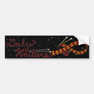 Geeky Knitters Red Bumper Sticker