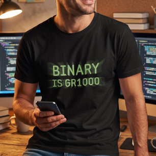 Geeky Math Humour - Binary is Great (GR8) T-Shirt