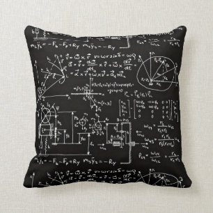 Geeky Math Mathematics Black Cushion