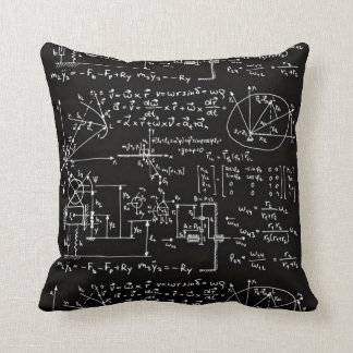 Geeky Math Mathematics Black Cushion