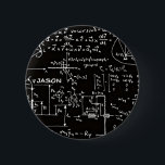 Geeky Math Mathematics Personalised 6 Cm Round Badge<br><div class="desc">Mathematics  / Math / Math Teacher Gift / Math Student Gift / Geek gift / Black Men's Personalised Name Initial Monogram Button. To change the text,  use the personalise option. For more extensive text changes such as changes to the font,  font colour,  or text layout,  choose the customise option.</div>