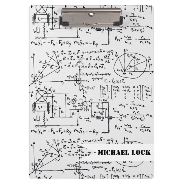 Geeky Math Mathematics Personalised Clipboard (Front)