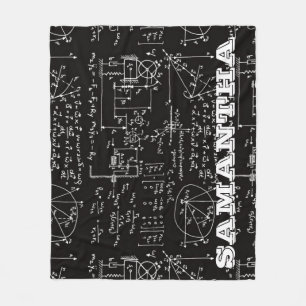Geeky Math Mathematics Personalised Size S-L Fleece Blanket