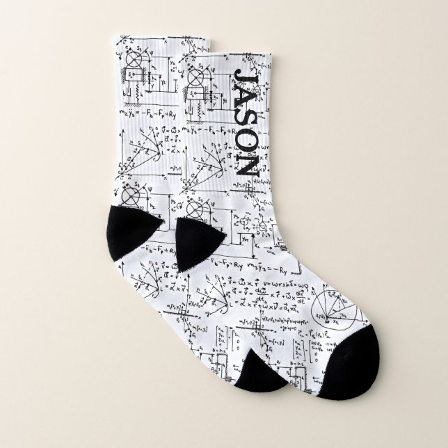 Geeky Math Mathematics Personalised Socks (Pair)