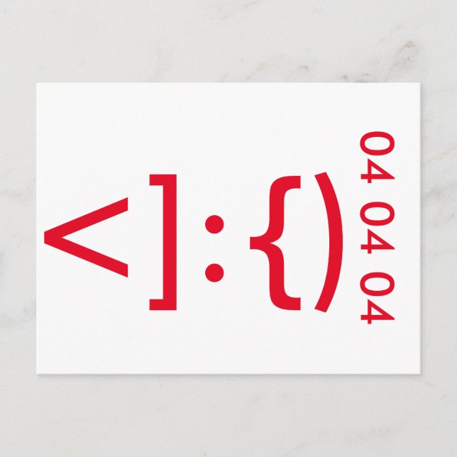 Geeky Santa Claus Emoticon Christmas Holiday Postcard (Front)