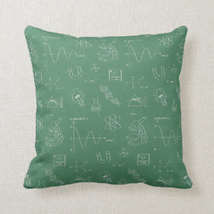 Geeky Science Doodles Pattern Room Decor Cushion