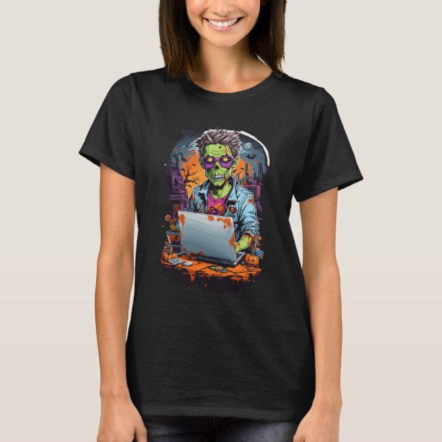 Geeky Zombie Apocalypse | Halloween T-Shirt (Front)