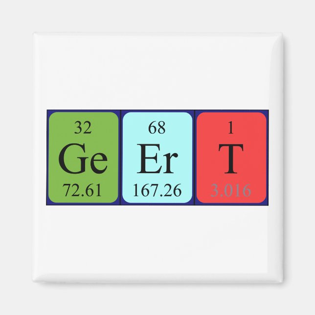 Geert periodic table name magnet (Front)