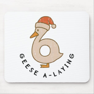 Geese A Laying, Funny Christmas Goose, Couples Mat Mouse Mat