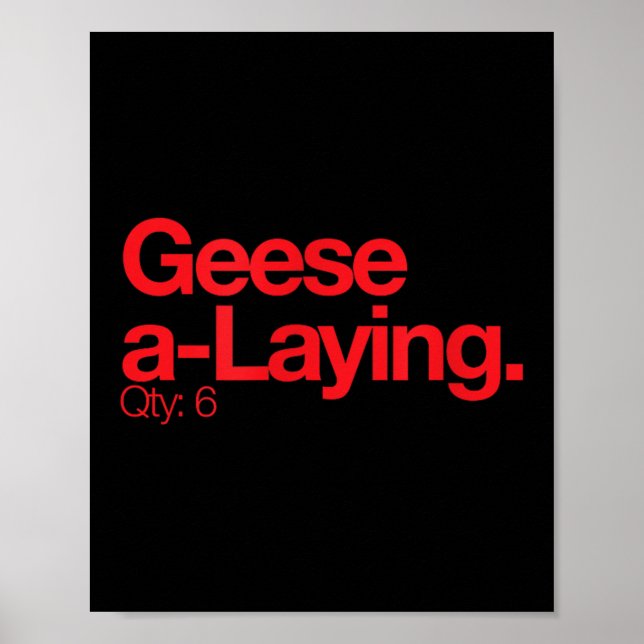 Geese A Laying Q 6 Minimalist 12 Days Of Christmas Poster (Front)