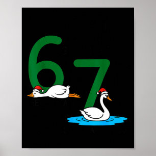Geese A Laying Swans A Swimming 67 Six Geese Seven Poster
