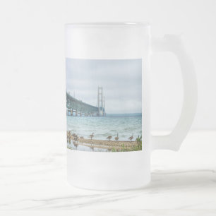 Geese At Mighty Mac Frosted Glass Beer Mug