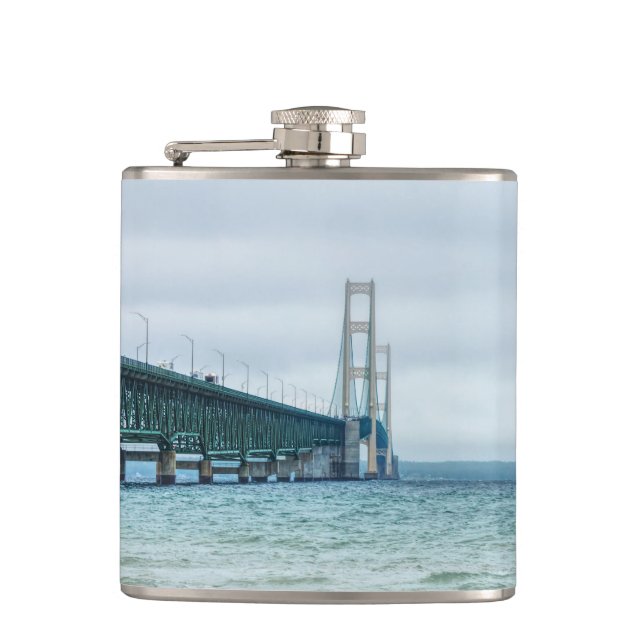 Geese At Mighty Mac Hip Flask (Front)