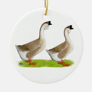 Geese:  Buff African Ceramic Tree Decoration