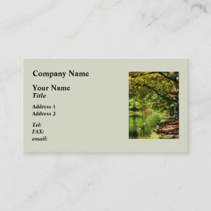 Geese by Pond In Autumn Business Card
