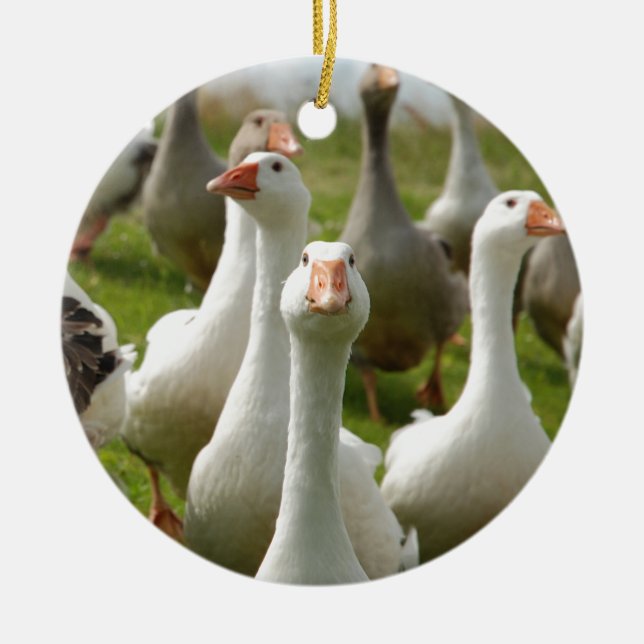 Geese Ceramic Tree Decoration (Front)